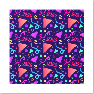 Arcade Carpet Pattern - Purple Party Posters and Art